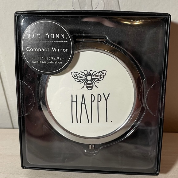 NWOT Rae Dunn “ 🐝 Happy” Compact Mirror - Picture 3 of 3